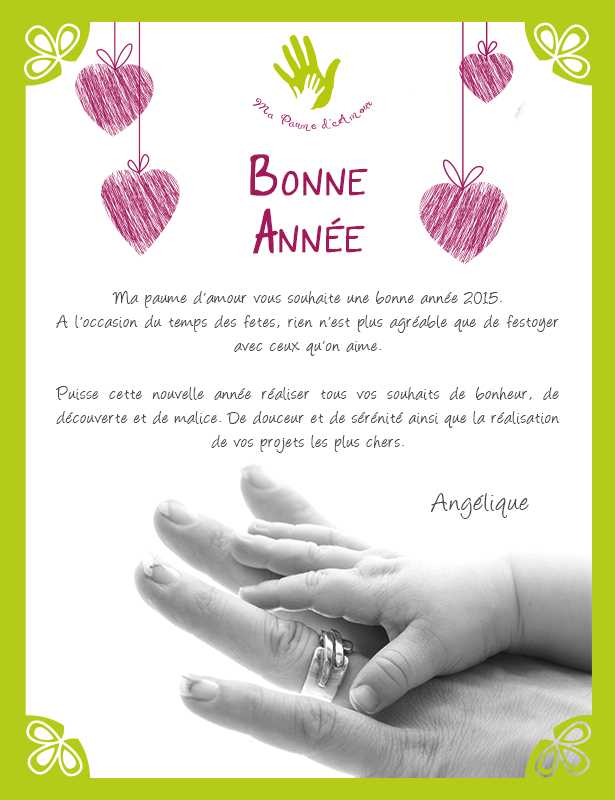 Ma Paume d'Amour vous souhaite une bonne année 2015 !